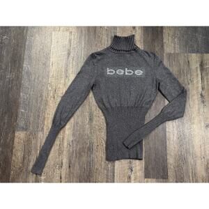 Bebe Women's Metallic Turtleneck Sweater